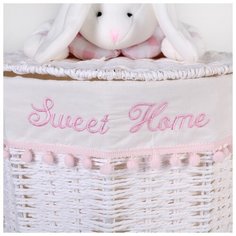 Корзина универсальная Доляна плетеная, с крышкой, Sweet Home, 34,5*34,5*43,5 см (3960384)