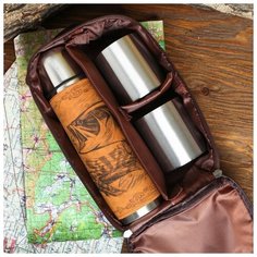 Туристический набор посуды Командор "Русская рыбалка", термос 500 мл, кружка 200 мл 2 шт Komandor