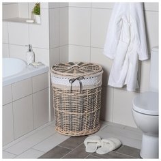 Корзина для хранения Доляна плетеная, "Бохо", 30*30*38 см (4562948)