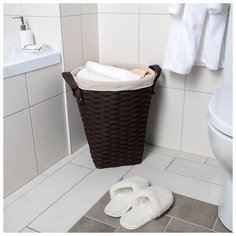 Корзина универсальная Доляна плетеная, "Элегант", 39,5*39,5*43,5 см, коричневая (4697108)