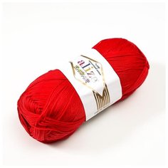 Пряжа ALIZE "Bahar", 100% мерсеризованный хлопок, 260 м*100 г, 56 красная