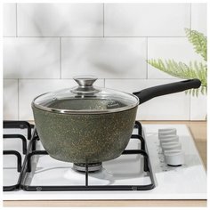 Кастрюля-ковш Kukmara Trendy style,1,5 л, стеклянная крышка, антипригарное покрытие