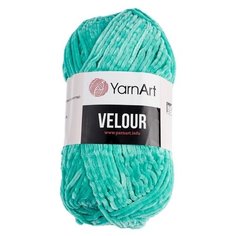 Пряжа YarnArt "Velour", 100% микрополиэстер, 170 м/100 г, (864 светлая бирюза)