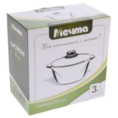 Кастрюля Мечта "Престиж", 3 л, стеклянная крышка, с антипригарным покрытием