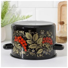 Кастрюля СтальЭмаль 4,5 л, "Рябина", цилиндрическая