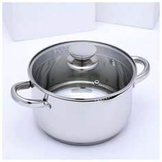 Кастрюля Magistro Tefida, 3,5 л, крышка-дуршлаг, носик для слива, капсульное дно, индукция