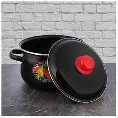 Кастрюля СтальЭмаль "Русский узор", 4 л