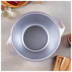 Кастрюля Kukmara стеклянная крышка, 4 л, бордо