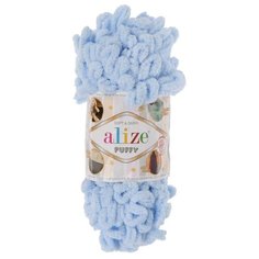 Пряжа ALIZE "Puffy", 100% микрополиэстер, 9 м*100 г, 183 светло-голубая