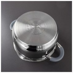 Кастрюля Magistro Tefida, 2,5 л, крышка-дуршлаг, носик для слива, капсульное дно, ручки силикон