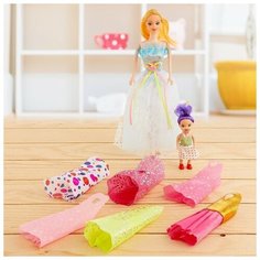 Кукла модель "Вика" с малышкой, с набором платьев Сима ленд