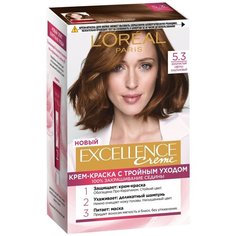 LOreal Paris Excellence стойкая крем-краска для волос, 5.3, Светло-каштановый Золотистый