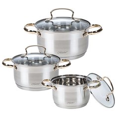 Набор кастрюль Maestro MR-3516-6M 6 пр. серебристый