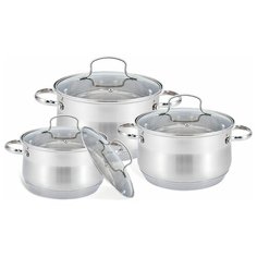 Набор кастрюль Maestro MR-3512-6M 6 пр. серебристый