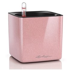Кашпо LECHUZA CUBE Glossy Kiss 14 с автополивом 14x14x13.5 см кремовый блестящий