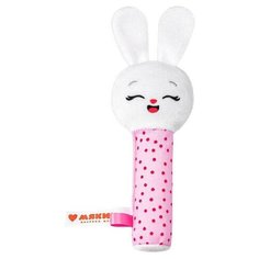 Погремушка Мякиши Зайка Банни 596 розовый/белый
