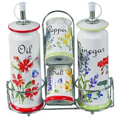 Набор для специй Maestro Flora, MR-20008-04S, белый, 5 предметов