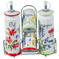 Набор для специй Maestro Flora, MR-20008-04S, белый, 5 предметов