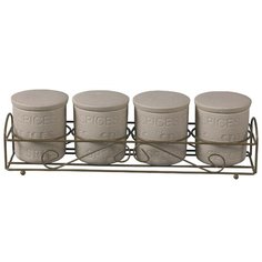 Набор для специй Maestro Stone, MR-20028-04СS, белый, 5 предметов