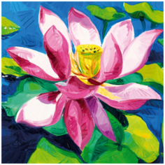 Алмазная мозаика вышивка Mazari "Цветок лотос" 30 х 30 см холст | розовый | полная выкладка