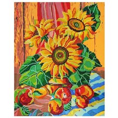 Color Kit Набор алмазной вышивки-раскраска Натюрморт с подсолнухами (RA016) 40х50 см