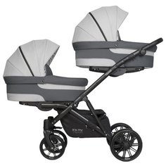 Универсальная коляска для двойни Riko Team 2020 (2 в 1), 01 grey fox
