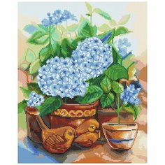 Кристальная мозаика (алмазная вышивка) "ФРЕЯ" ALVK-16 "Пышная гортензия" 40 х 50 см