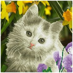 Кристальная мозаика (алмазная вышивка) "ФРЕЯ" ALV-22 "Милый котенок" 42 х 42 см