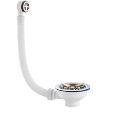 Выпуск для моек ЭЛИТ 1 1/2, с нержавеющей чашкой D112 мм и круглым переливом 1 1/2, VIRPlast (Россия), арт 30986441