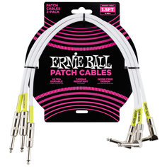 Ernie Ball 6056 набор патч-кабелей, 3 шт., длина 46 см, цвет белый