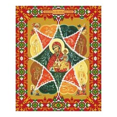 Алмазная мозаика Икона Божией Матери Неопалимая купина, картина стразами Фрея 22x27 см.