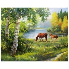 Алмазная мозаика Русское поле , картина стразами Алмазное хобби 50x40 см.