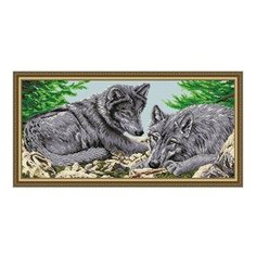 Алмазная мозаика Волки, картина стразами АРТ СОЛО 24.5x60.5 см. Art Solo