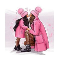 Картина по номерам Как на маму я похожа, 30x30 см. Molly