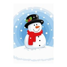 Картина по номерам Снеговик, 30x20 см. Цветной