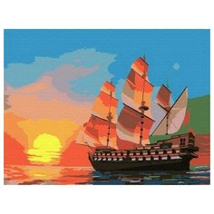 Картина по номерам Закат на море, 15x20 см. Molly