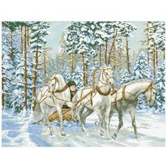 Алмазная мозаика Тройка, картина стразами Паутинка 73x56 см.