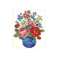 Алмазная мозаика Букет цветов, картина стразами Алмазная живопись 35x40 см.