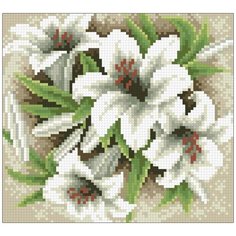 Алмазная мозаика Садовые лилии, картина стразами Паутинка 20x18 см.