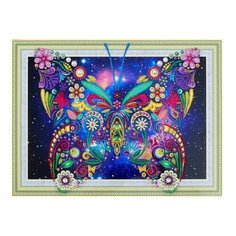 Алмазная мозаика Цветочная бабочка, картина стразами Color KIT 30x40 см.