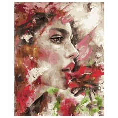 Картина по номерам Девушка с розой, 40x50 см. PaintBoy