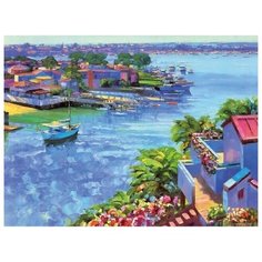 Алмазная мозаика Сиреневый пейзаж, картина стразами Цветной 30x40 см.