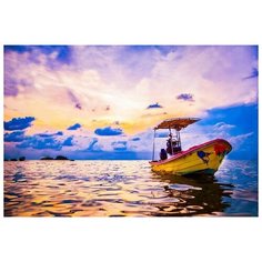 Алмазная мозаика Рыбацкая лодка, картина стразами Molly 40x50 см.