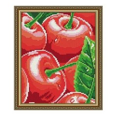Алмазная мозаика Черешня, картина стразами АРТ СОЛО 20x24.6 см. Art Solo