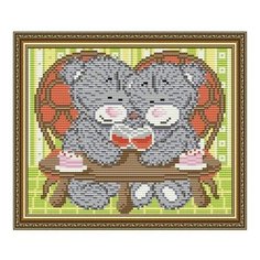 Алмазная мозаика Мишка на свидании, картина стразами АРТ СОЛО 20x24.6 см. Art Solo