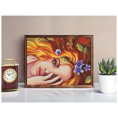 Алмазная мозаика Рыжая чаровница, картина стразами Алмазное хобби 40x30 см.