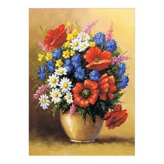 Алмазная мозаика Маковый букет, картина стразами Цветной 30x40 см.