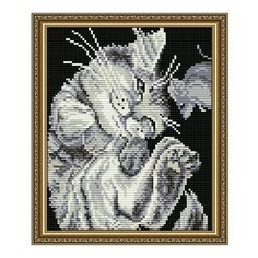 Алмазная мозаика Тише, мыши!, картина стразами АРТ СОЛО 20x24.6 см. Art Solo