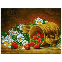 Алмазная мозаика Клубника, картина стразами Паутинка 40x30 см.
