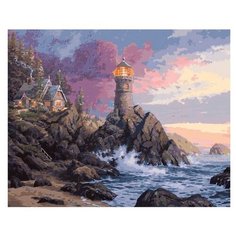Картина по номерам Маяк на утесе, 40x50 см. Белоснежка
